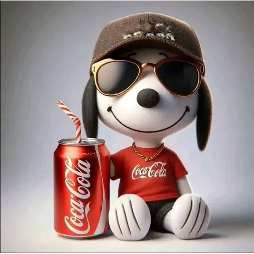 Figurinha: Snoopy com Coca-Cola