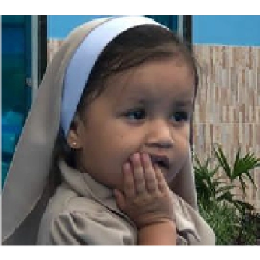 Figurinha: Menina freira pensativa