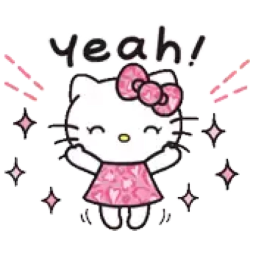 Figurinha: Hello Kitty saying Yeah!