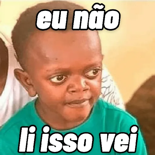 Figurinha: Eu não li isso vei