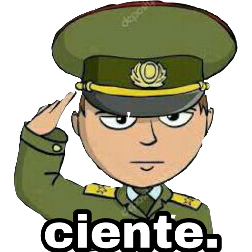 Figurinha: Militar dando continência