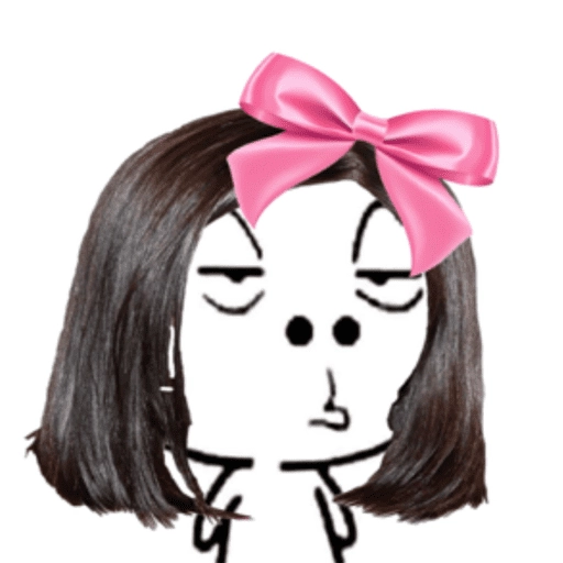 Figurinha: Menina Debochada com Laço Rosa