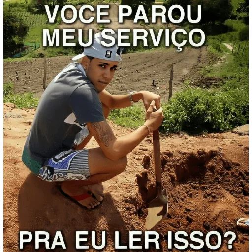 Figurinha: Você parou meu serviço pra eu ler isso?