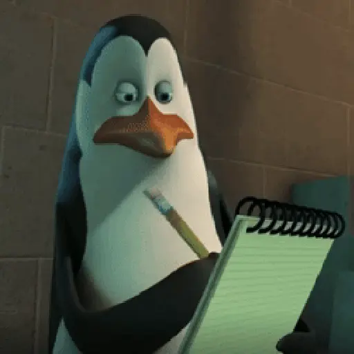 Figurinha: Kowalski anotando