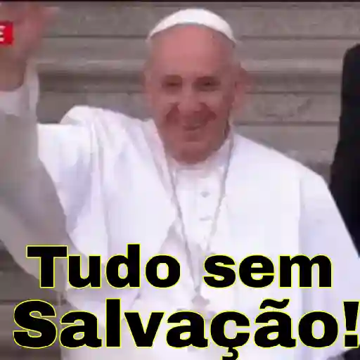 Figurinha: Papa acenando