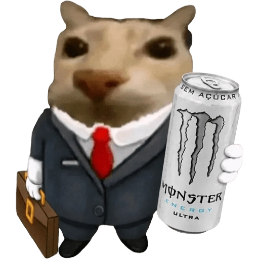Figurinha: Gato de Terno com Monster