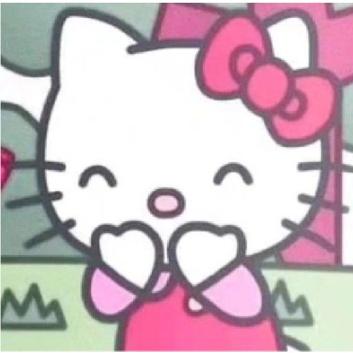 Figurinha: Hello Kitty com laço rosa