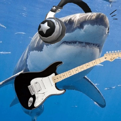 Figurinha: Tubarão Rockeiro