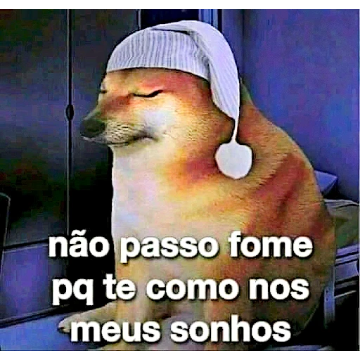 Figurinha: Cachorro com touca, frase fofa