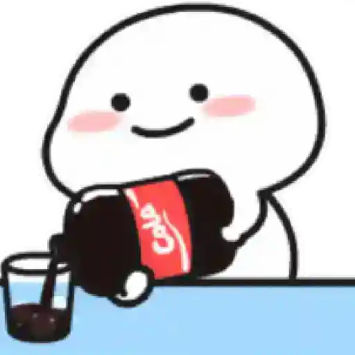 Figurinha: Personagem enchendo copo com Coca-Cola