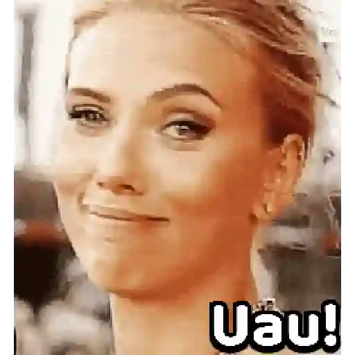 Figurinha: Scarlett Johansson diz Uau!