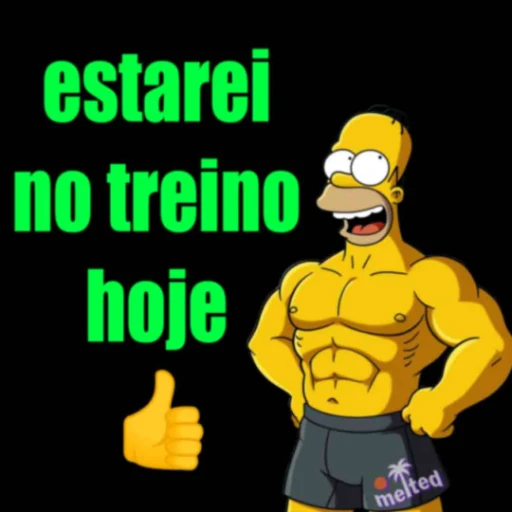 Figurinha: Homer no treino hoje