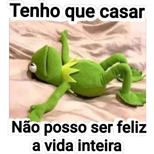 Figurinha: Kermit tenho que casar