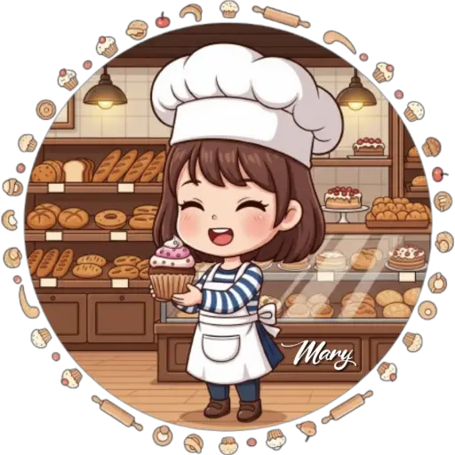 Figurinha: Confeiteira Feliz