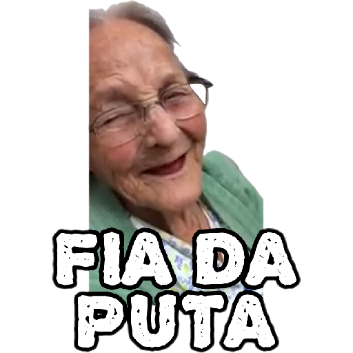 Figurinha: Vó xingando