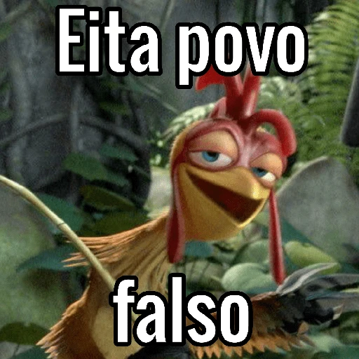 Figurinha: Eita povo falso