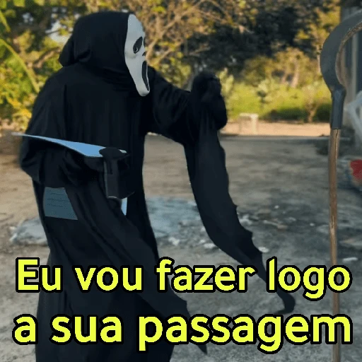 Figurinha: Fantasma fazendo passagem