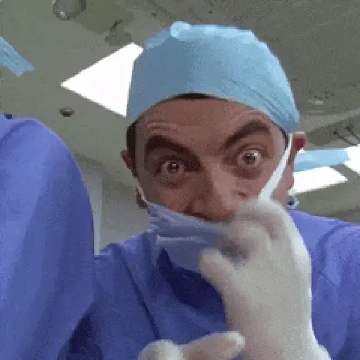 Figurinha: Mr. Bean médico