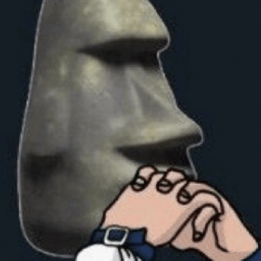 Figurinha: Moai pensando