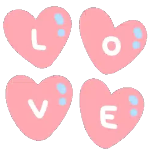 Figurinha: Corações com a palavra LOVE