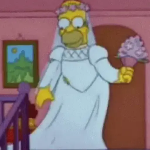 Figurinha: Homer Simpson Noiva