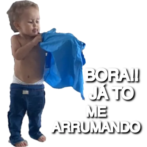 Figurinha: Criança se arrumando