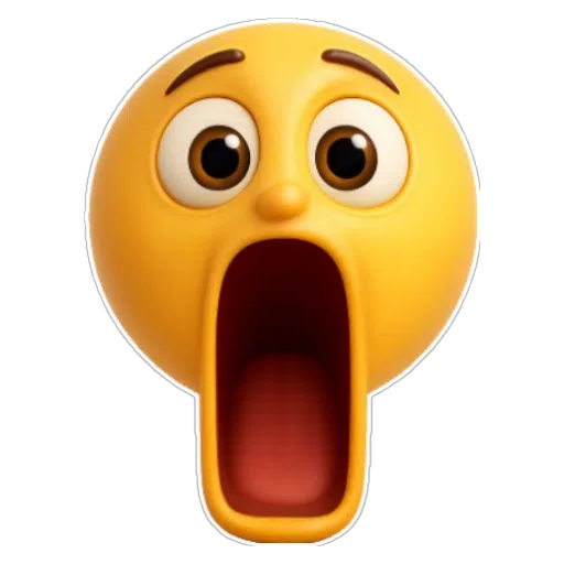 Figurinha: Emoji Assustado Gritando
