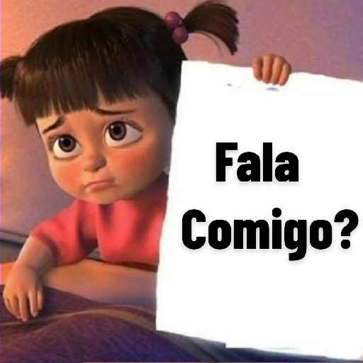 Figurinha: Boo pede pra falar
