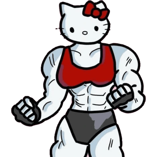 Figurinha: Hello Kitty musculosa