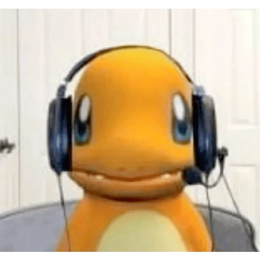 Figurinha: Charmander com fones de ouvido