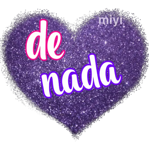 Figurinha: De nada com coração brilhante
