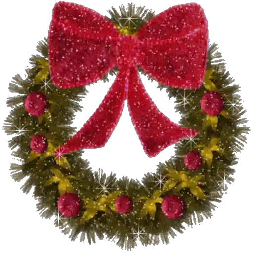 Figurinha: Guirlanda de Natal com Laço Vermelho