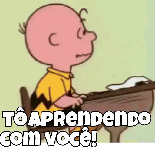 Figurinha: Charlie Brown aprendendo
