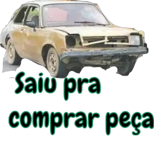 Figurinha: Carro caindo aos pedaços