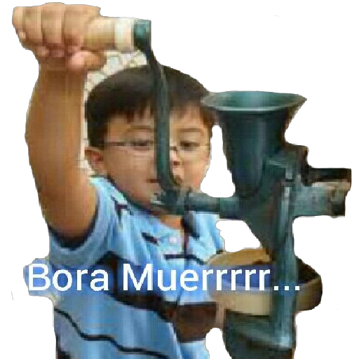 Figurinha: Garoto com moedor