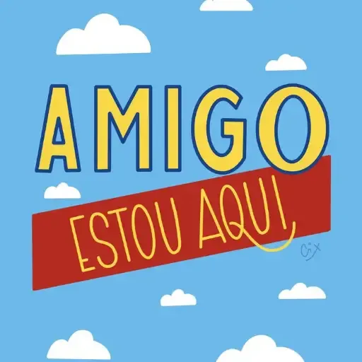 Figurinha: Amigo, estou aqui!