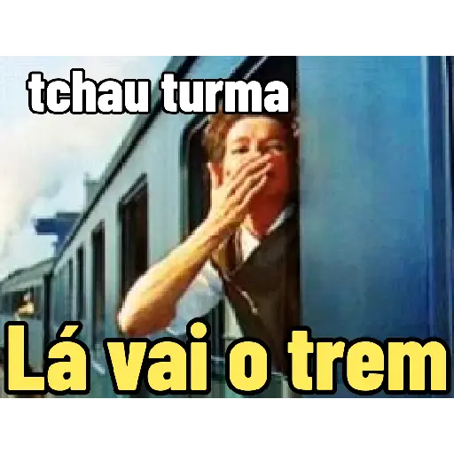 Figurinha: Tchau, lá vai o trem!