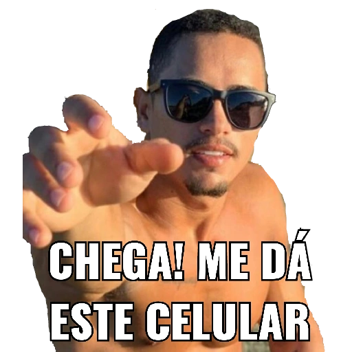 Figurinha: Chega! Me dá este celular