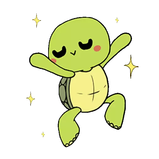 Figurinha: Tartaruga Feliz Dançando