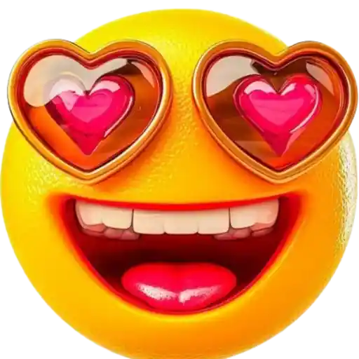 Figurinha: Emoji Apaixonado Com Corações nos Olhos