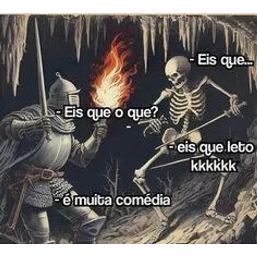Figurinha: Cavaleiro vs Esqueleto