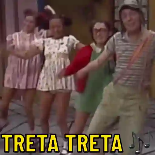 Figurinha: Chaves e turma dançando Treta Treta