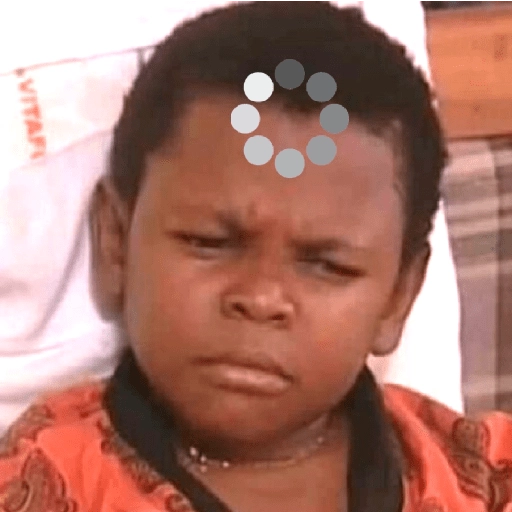 Figurinha: Criança com cara de confuso