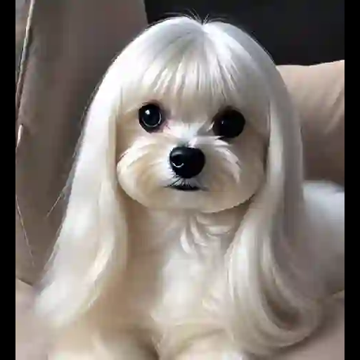Figurinha: Cachorrinho com cabelo de boneca