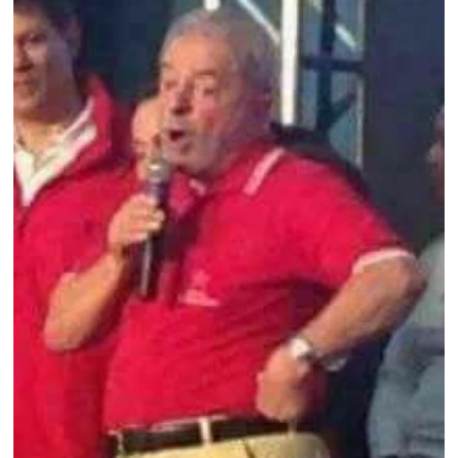 Figurinha: Lula de camisa vermelha