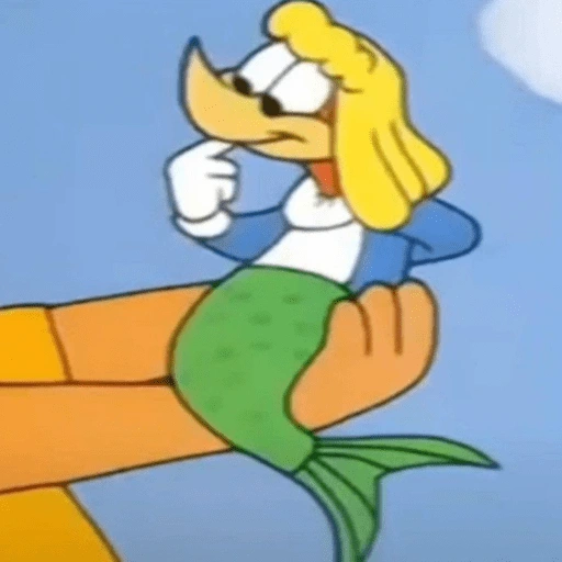 Figurinha: Pato sereia pensativo
