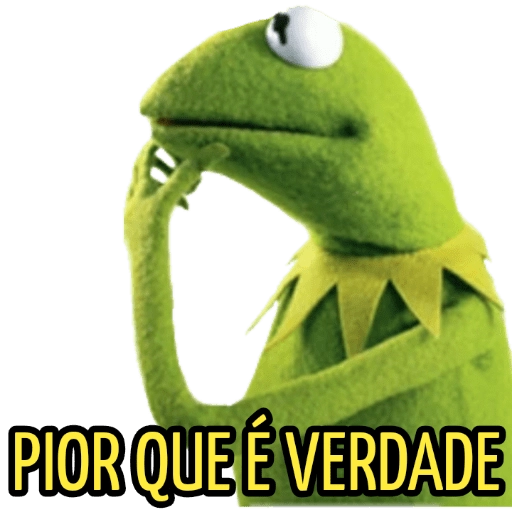 Figurinha: Sapo Kermit pensativo