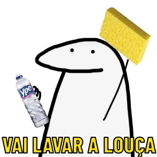 Figurinha: Flork lavando a louça