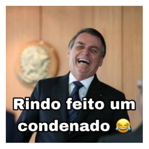 Figurinha: Bolsonaro rindo