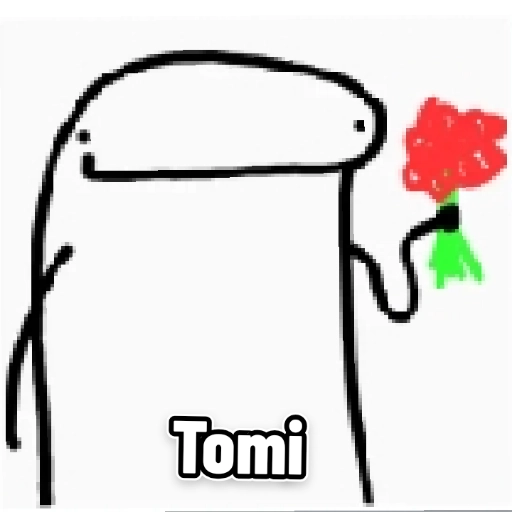 Figurinha: Flork com buquê de rosas